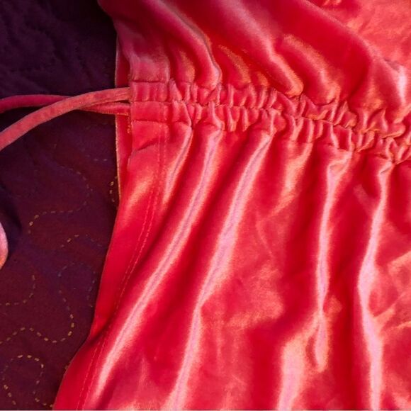 Bodycon Dress Long Sleeve Velvet Ruched Women's Wild Fable. Y2K hot pink - Picture 10 of 13